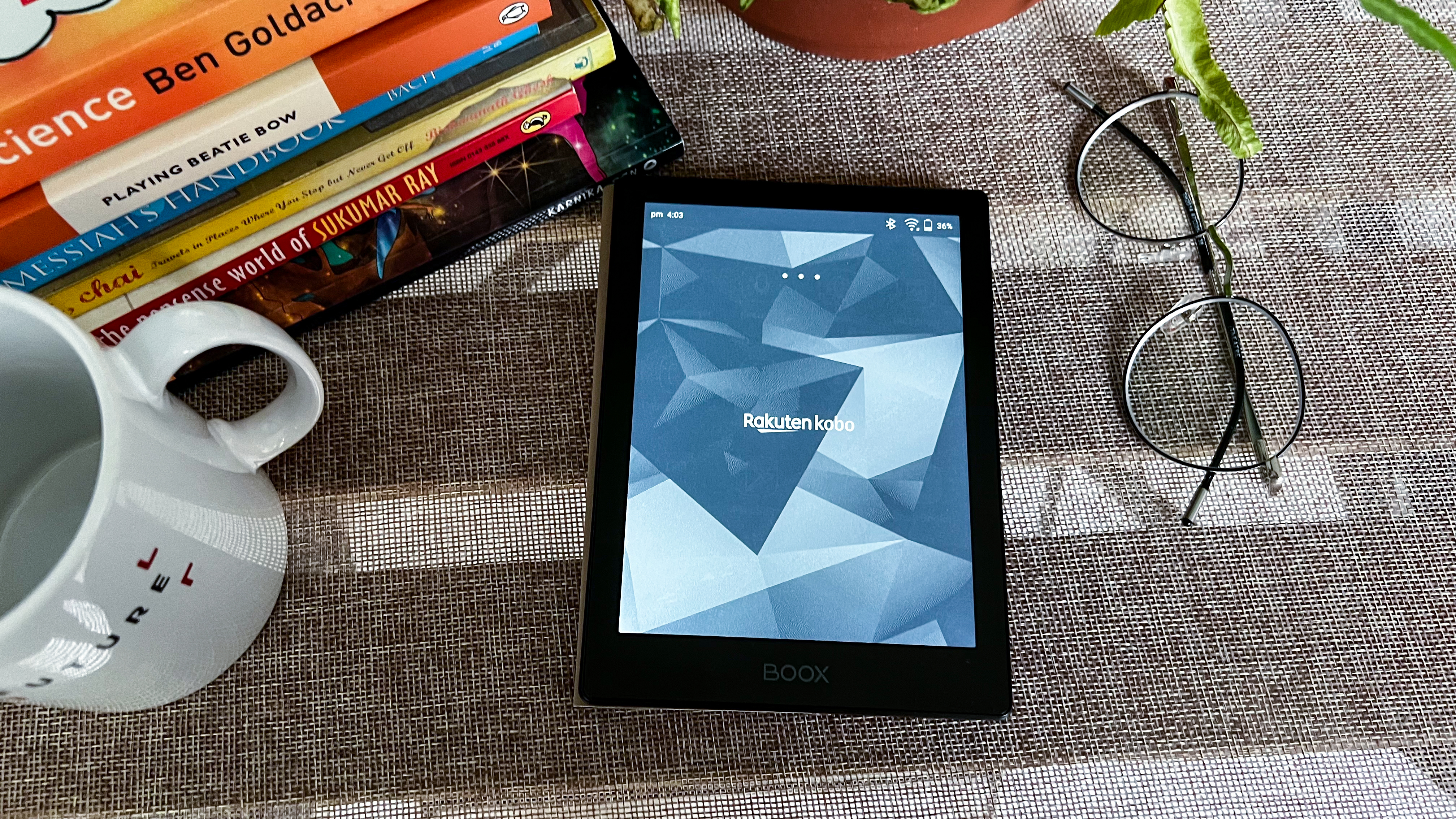 The Kobo app opening on the Onyx Boox Poke 5 ereader