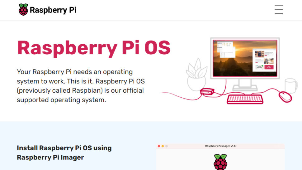 Website screenshot for Raspberry Pi OS