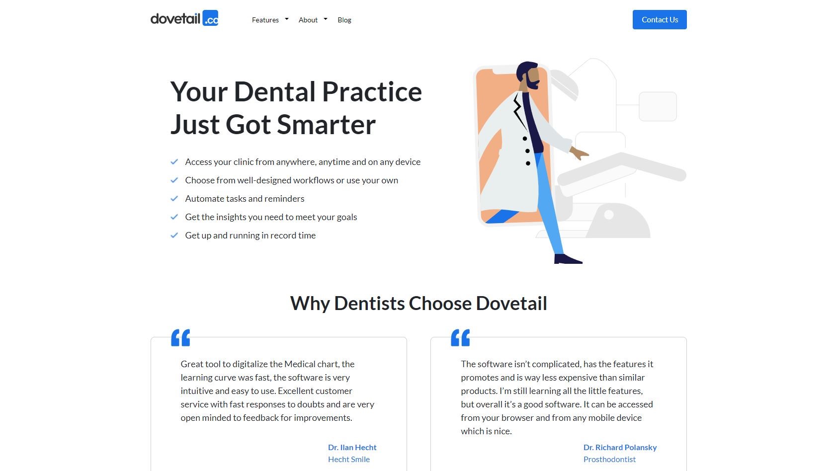 Website screenshot for Dovetail