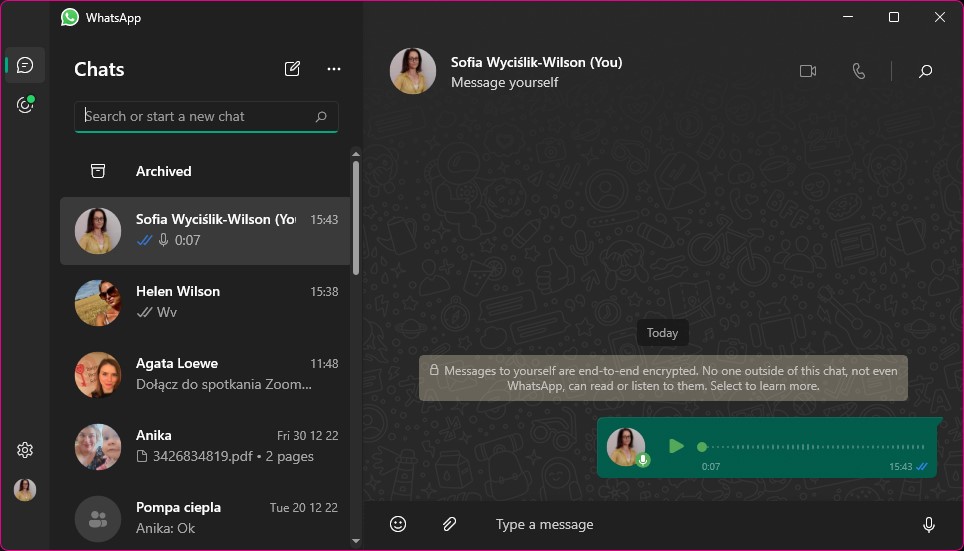 WhatsApp desktop