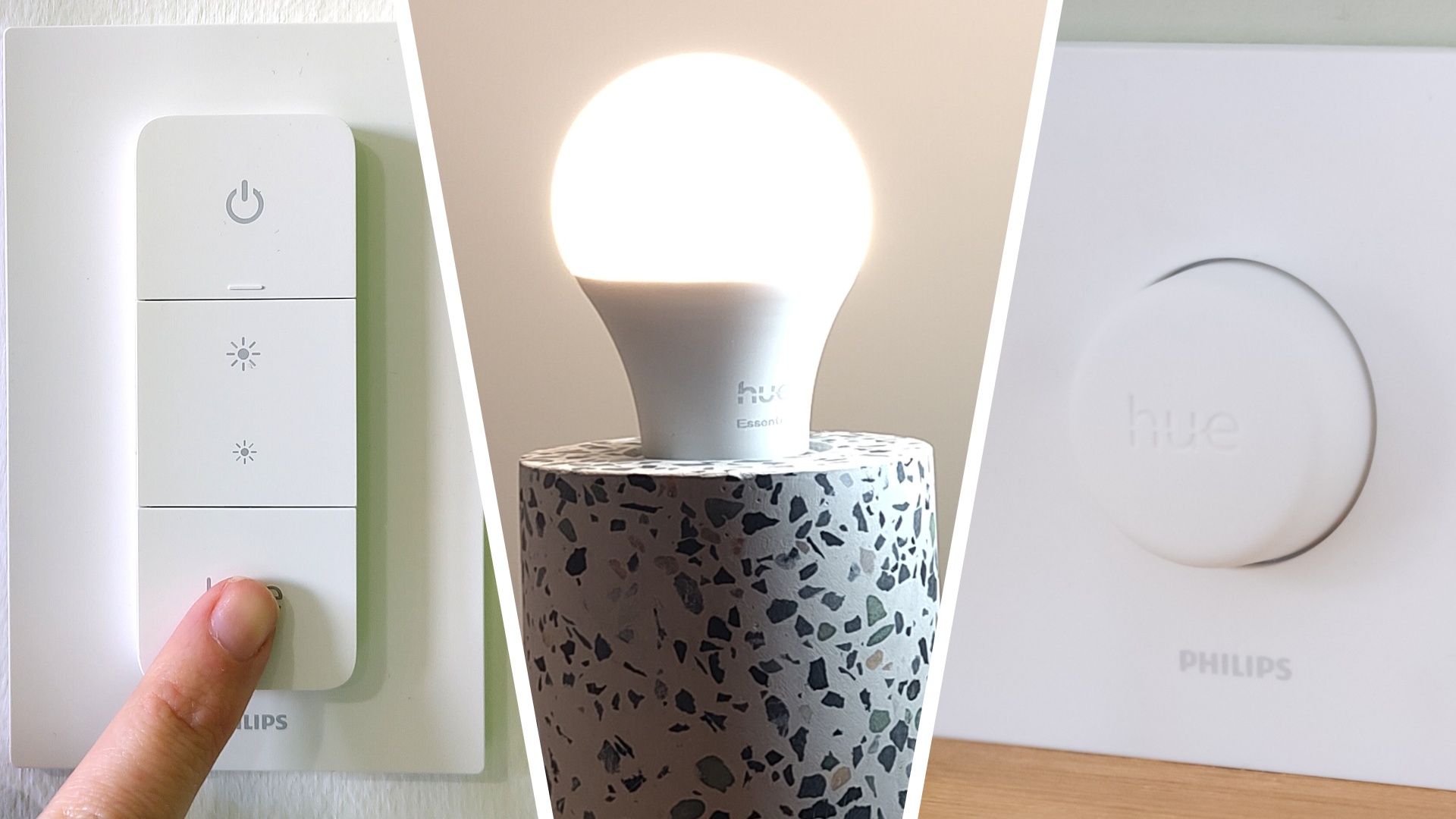 Two different Philips hue switches and an Essential bulb