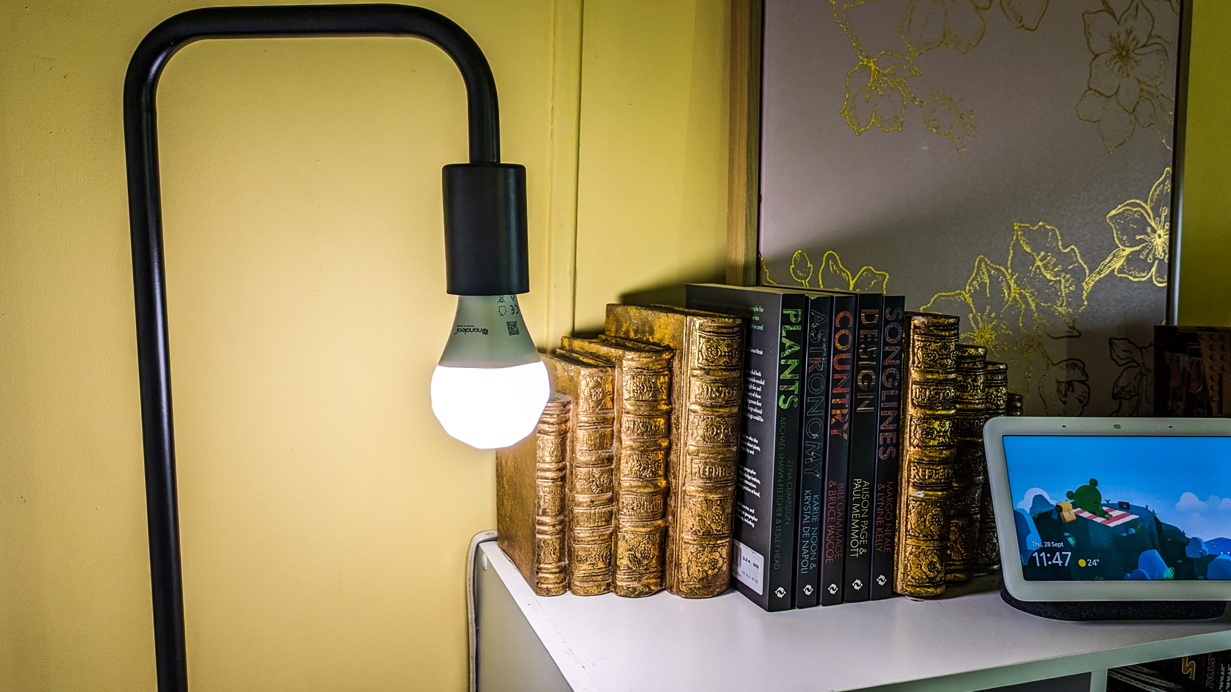 Nanoleaf Matter Essentials smart bulb turned on with white light