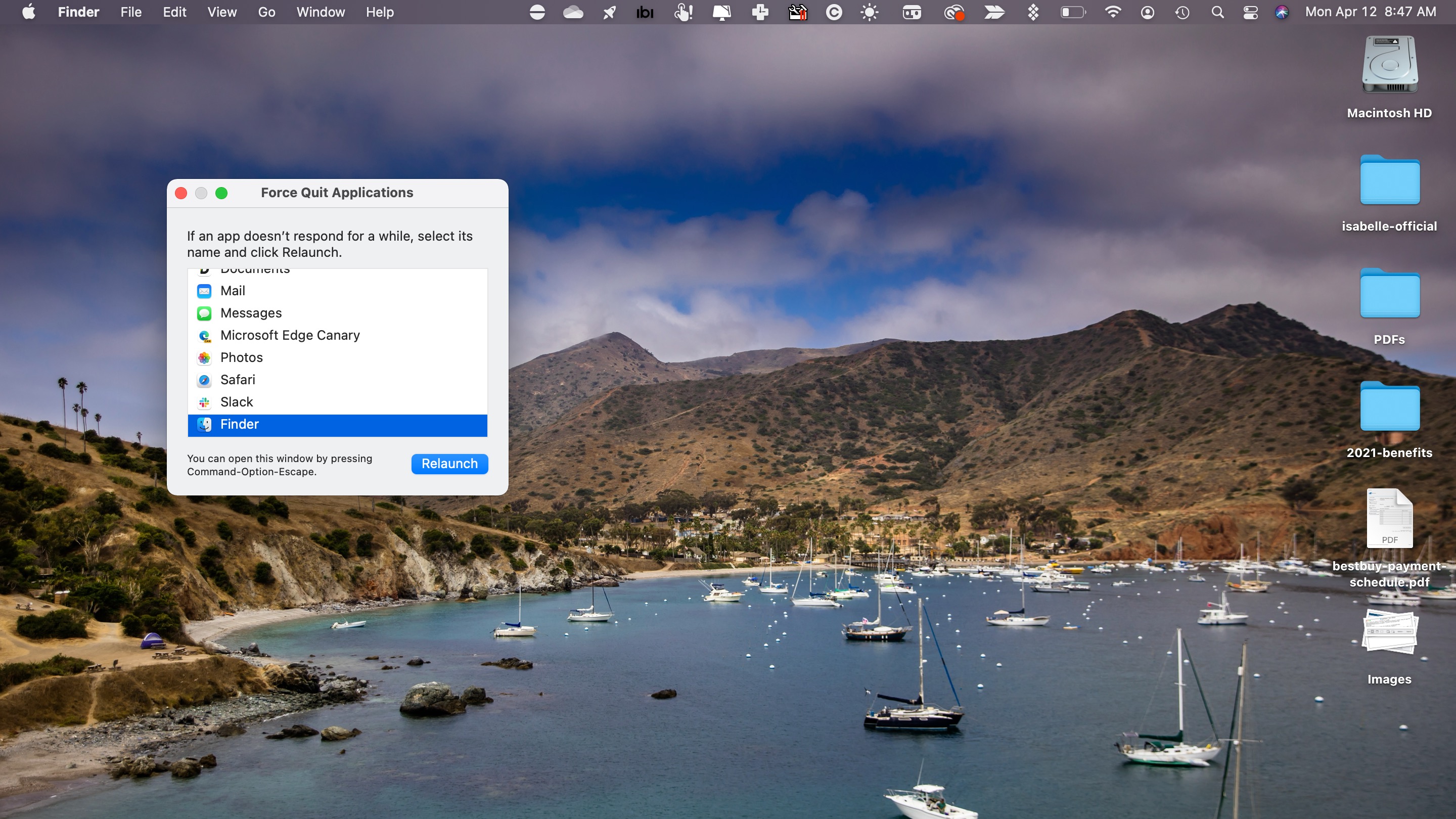 Restart Finder on macOS