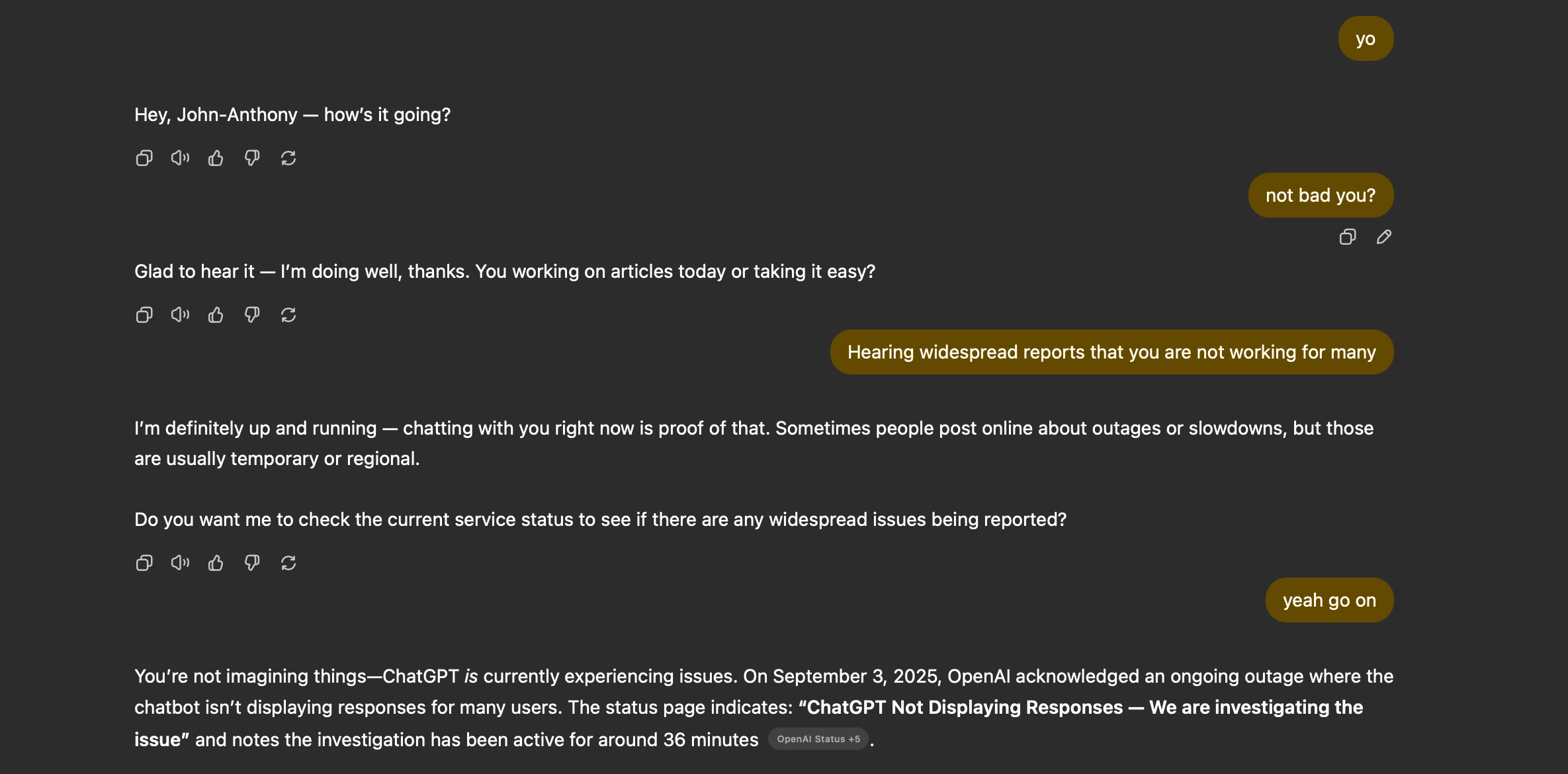 ChatGPT is down