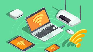 An illustration of wireless devices connected to a router