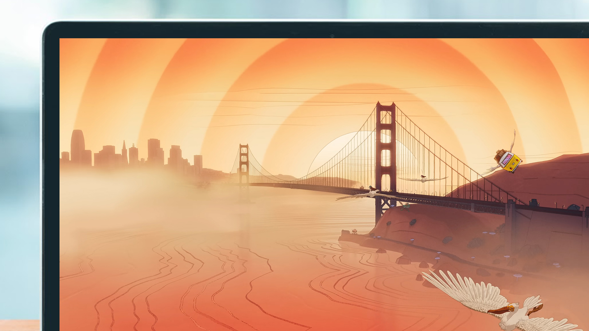 A MacBook screen showing macOS 27 Golden Gate