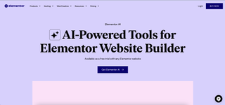 screenshot of elementor AI website builder homepage 