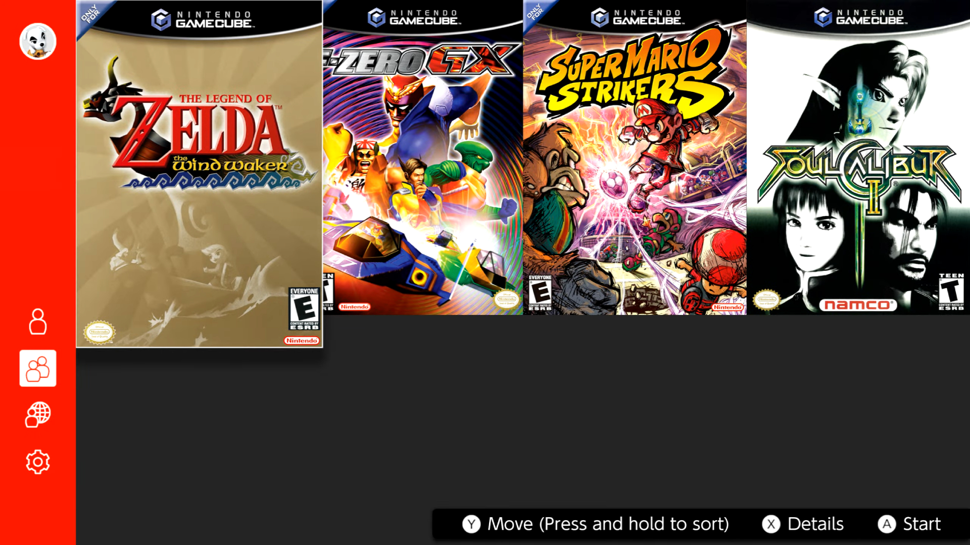 Nintendo Switch 2 GameCube games in UI