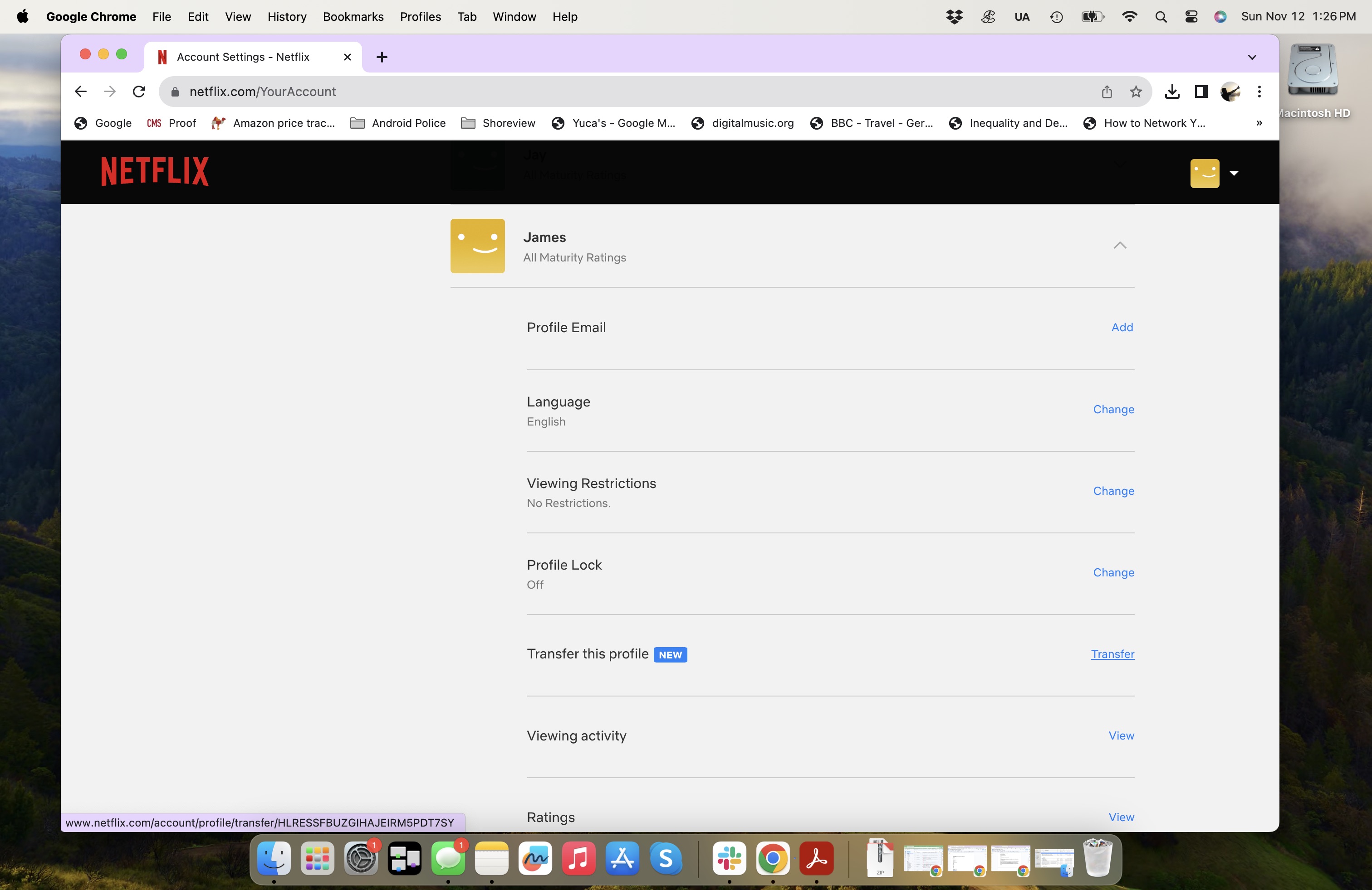 How to transfer Netflix profile