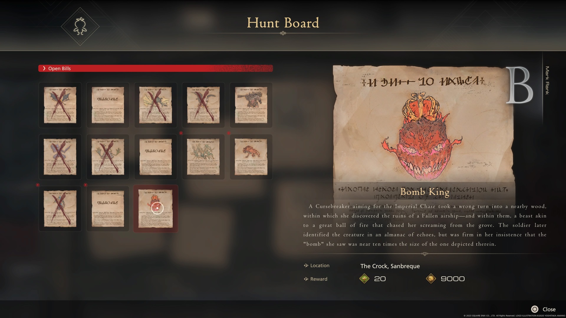The Bomb King shown on the Hunt Mark job board