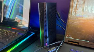 A Gigabyte computer on display at CES 2026