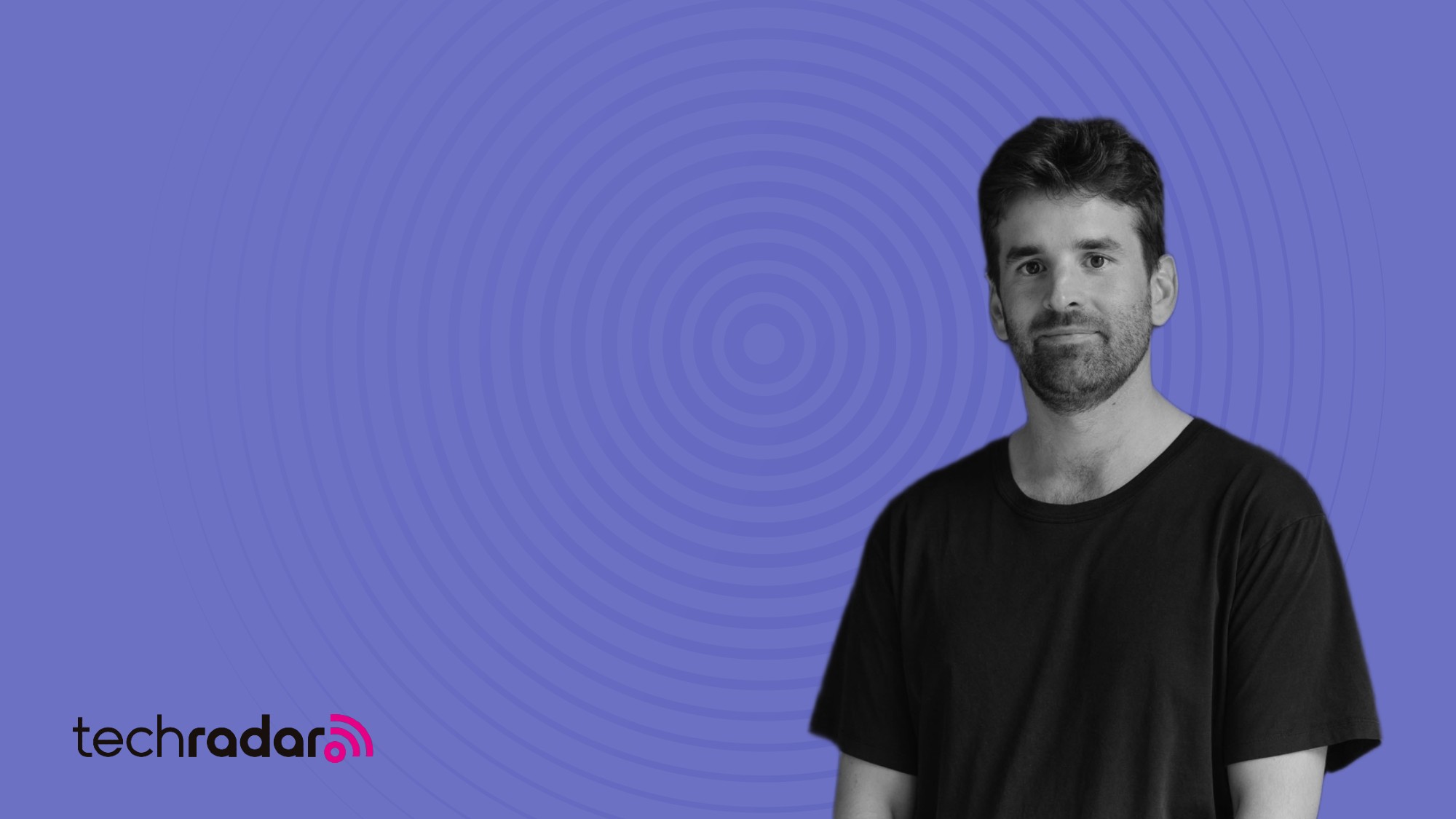 headshot of  Rocapine CEO/Founder, Stan Marchand on a purple background 