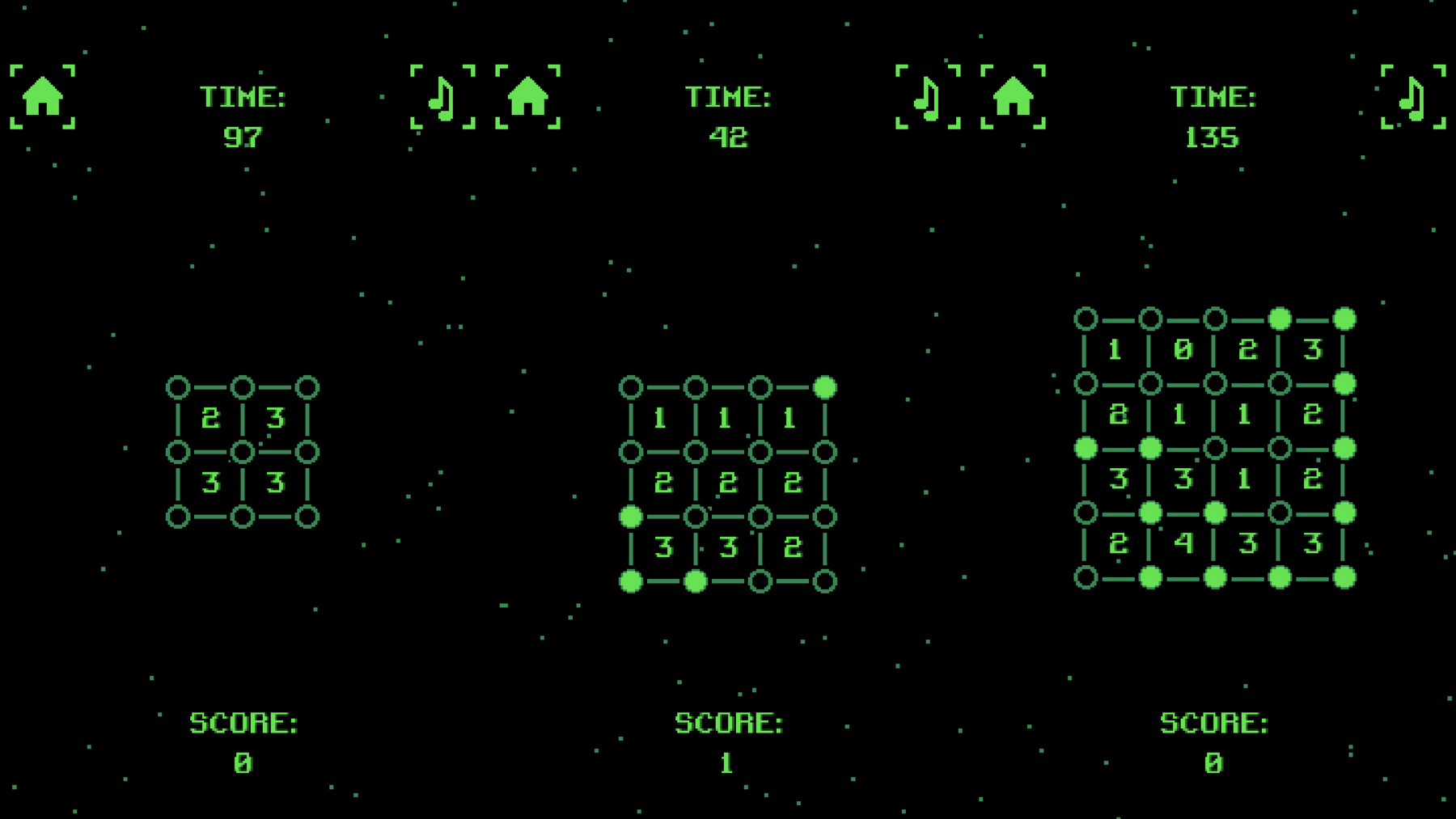 Screenshots showing Dot The Game on iPhone