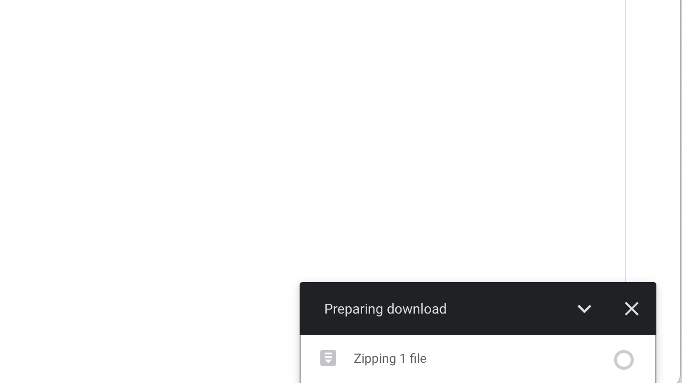 Google Drive zipping folder to download on browser