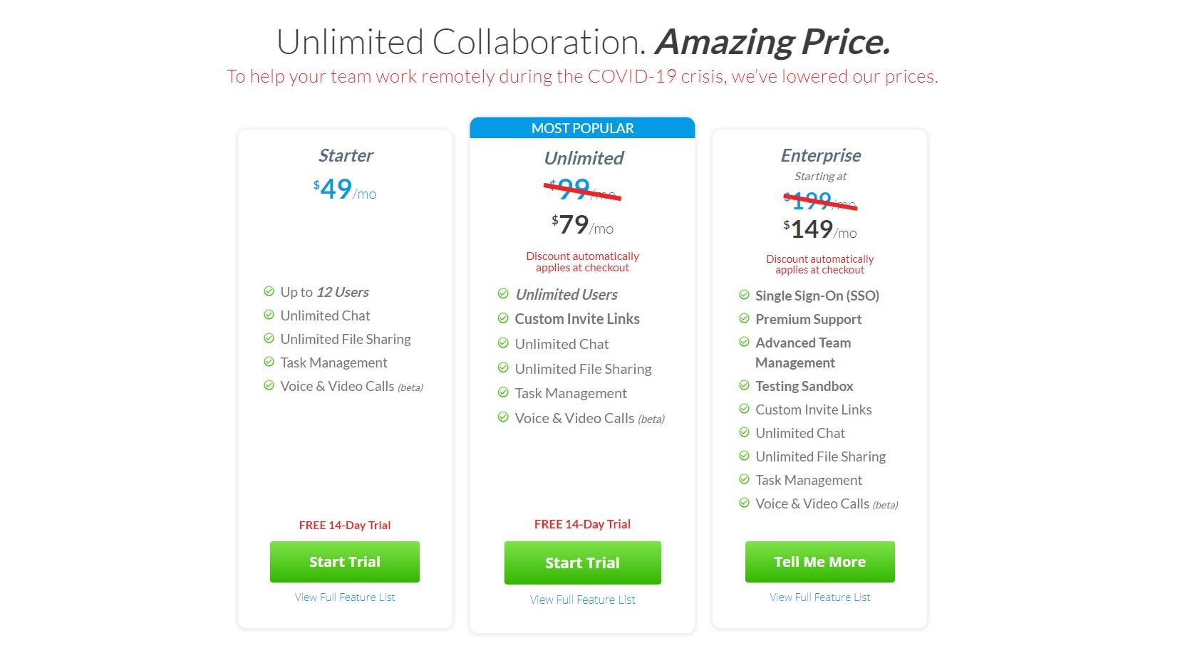 Plans and Pricing