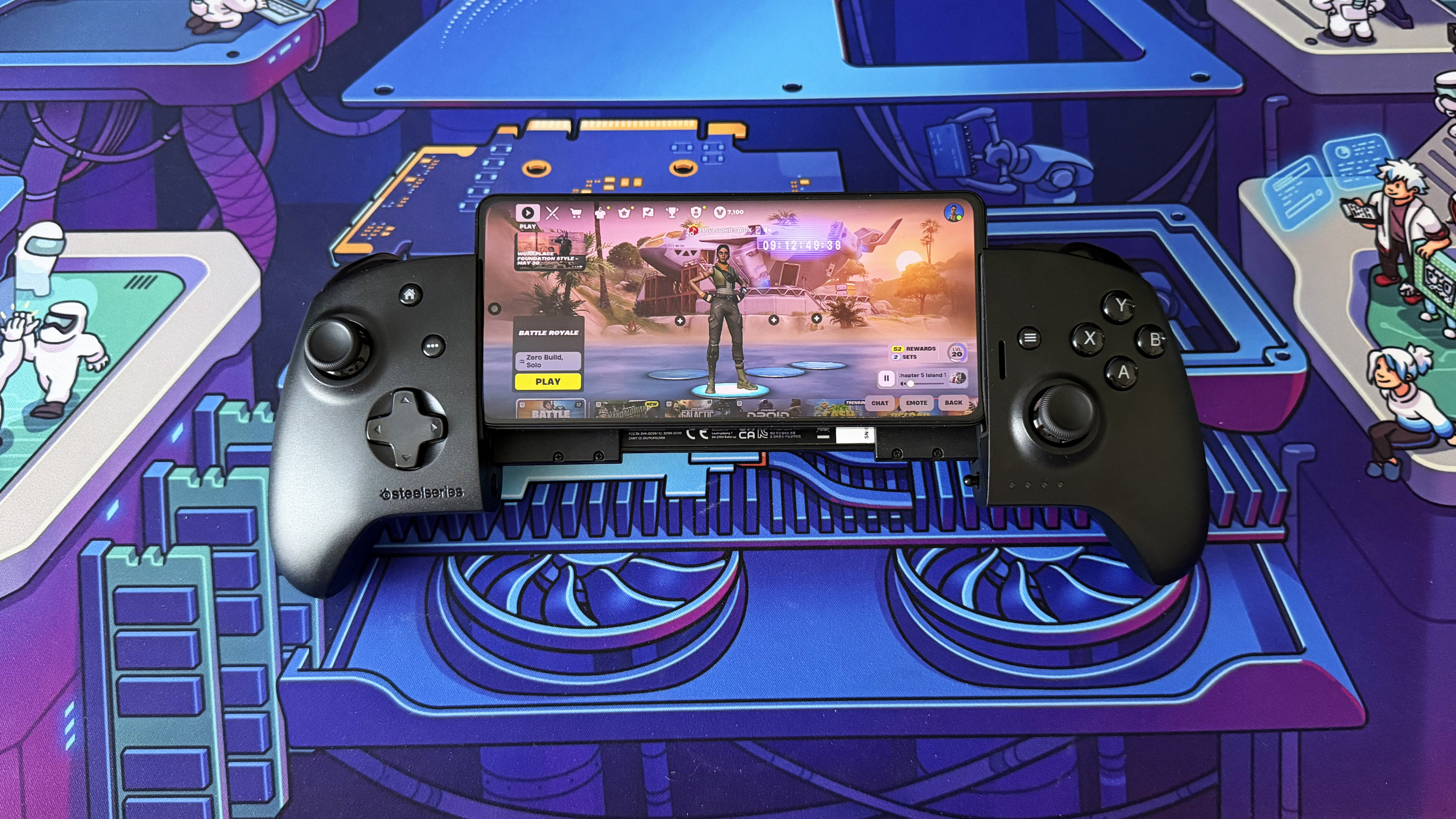 A photograph of the SteelSeries Nimbus Cloud mobile gaming controller.