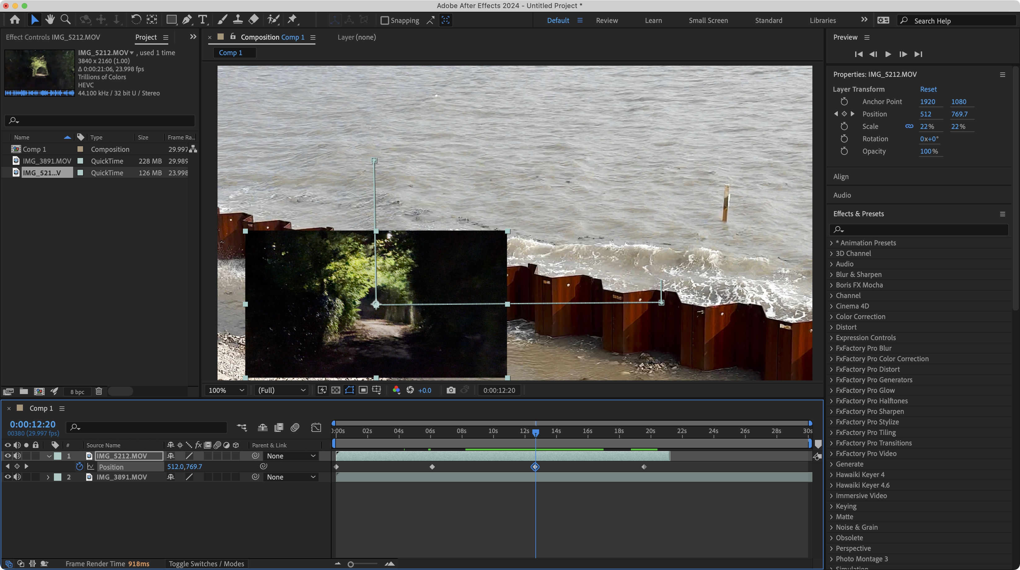 Adobe After Effects in use during our review