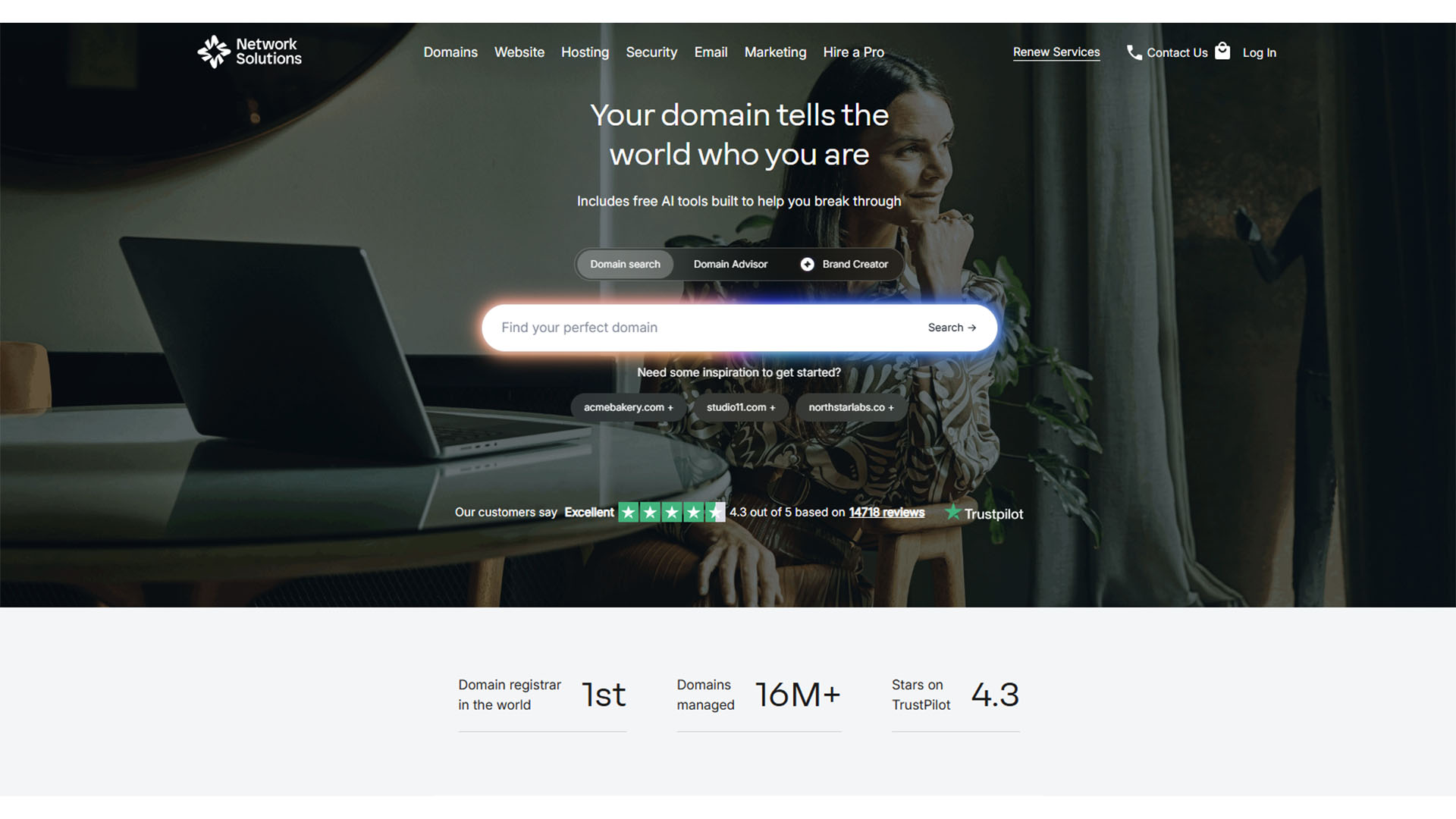 Network Solutions homepage
