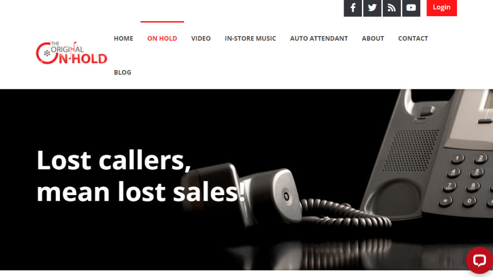 The Original On Hold website screenshot