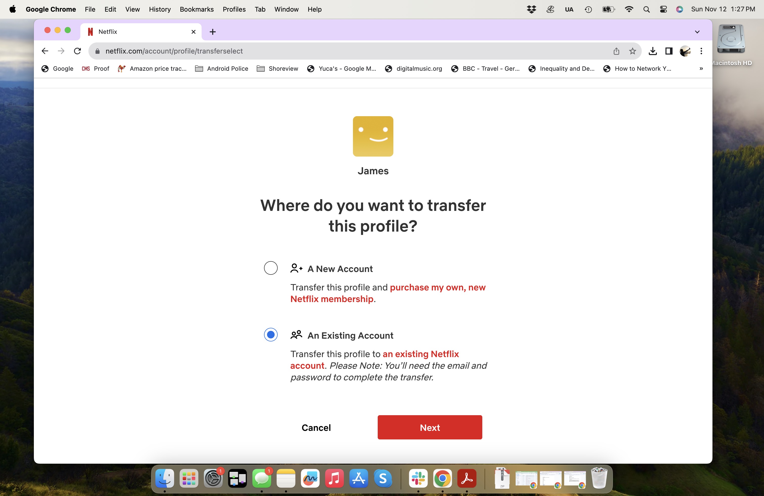How to transfer Netflix profile