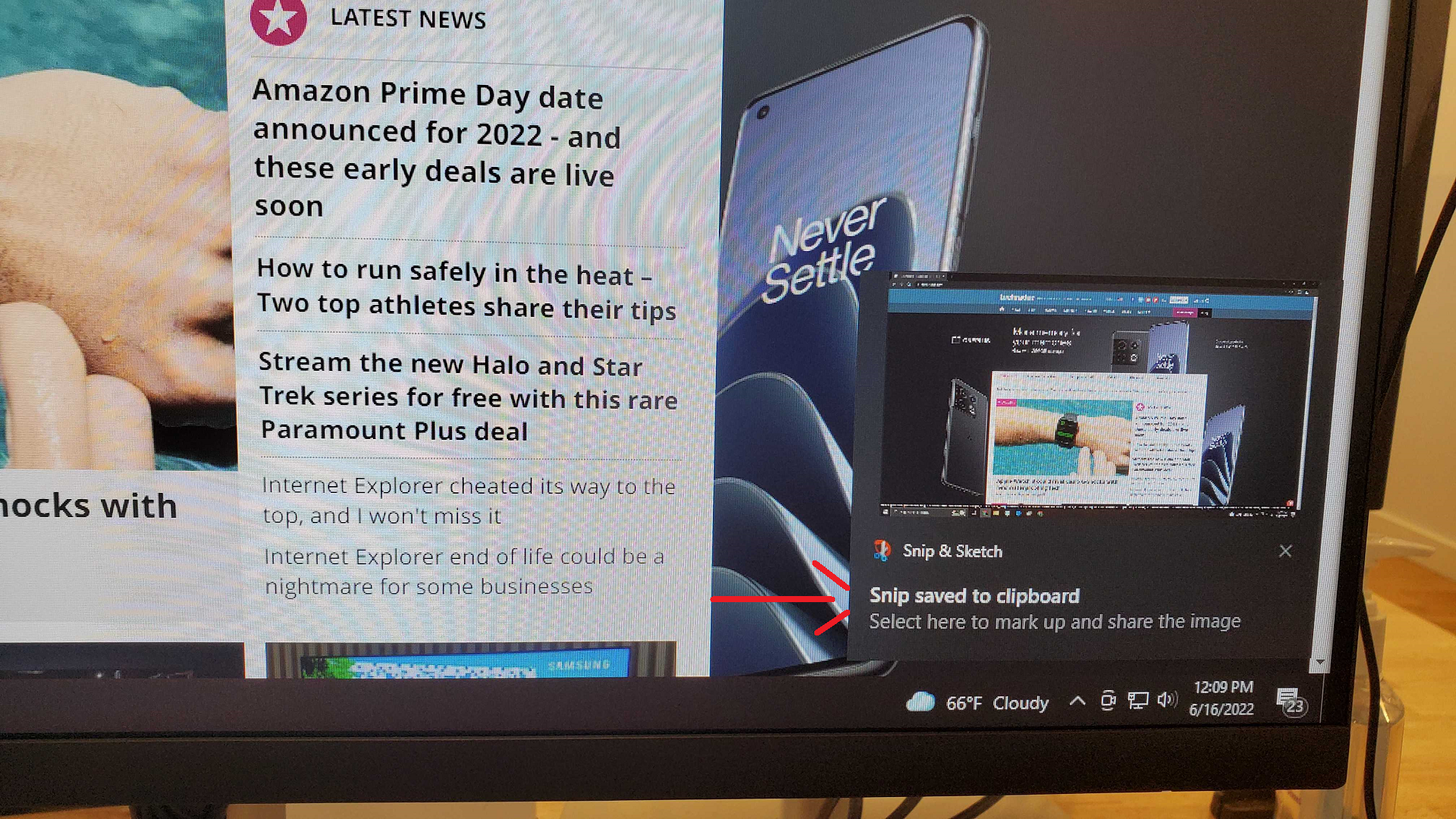 A screenshot of the windows snipping tool