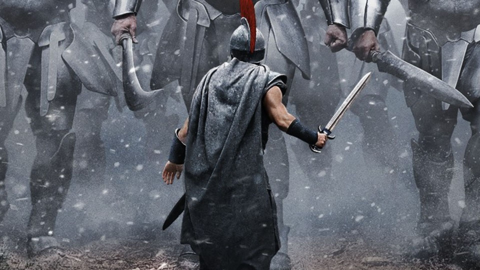 Odysseus faces a group of large soldiers