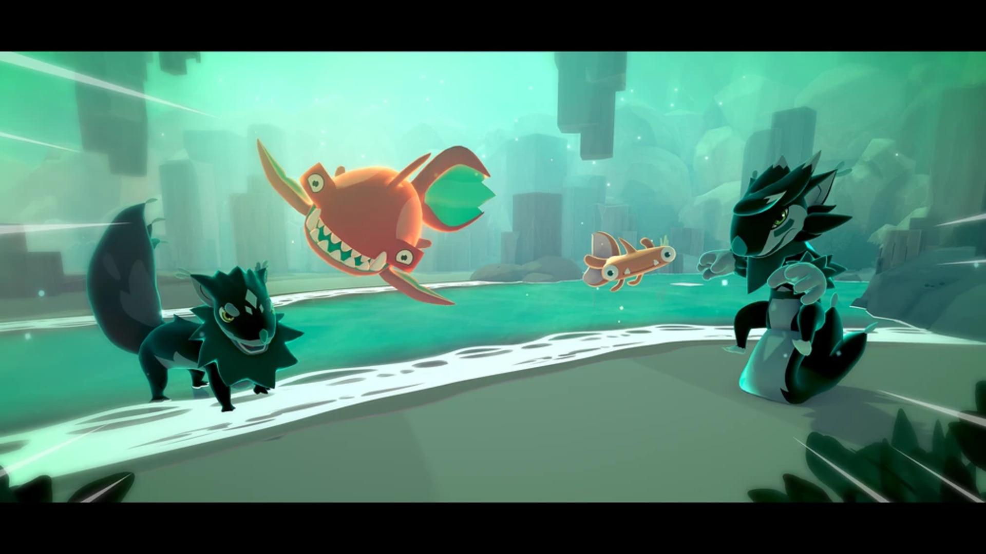 Temtem Types Guide: A water type Temtem does a big attack on the opposition