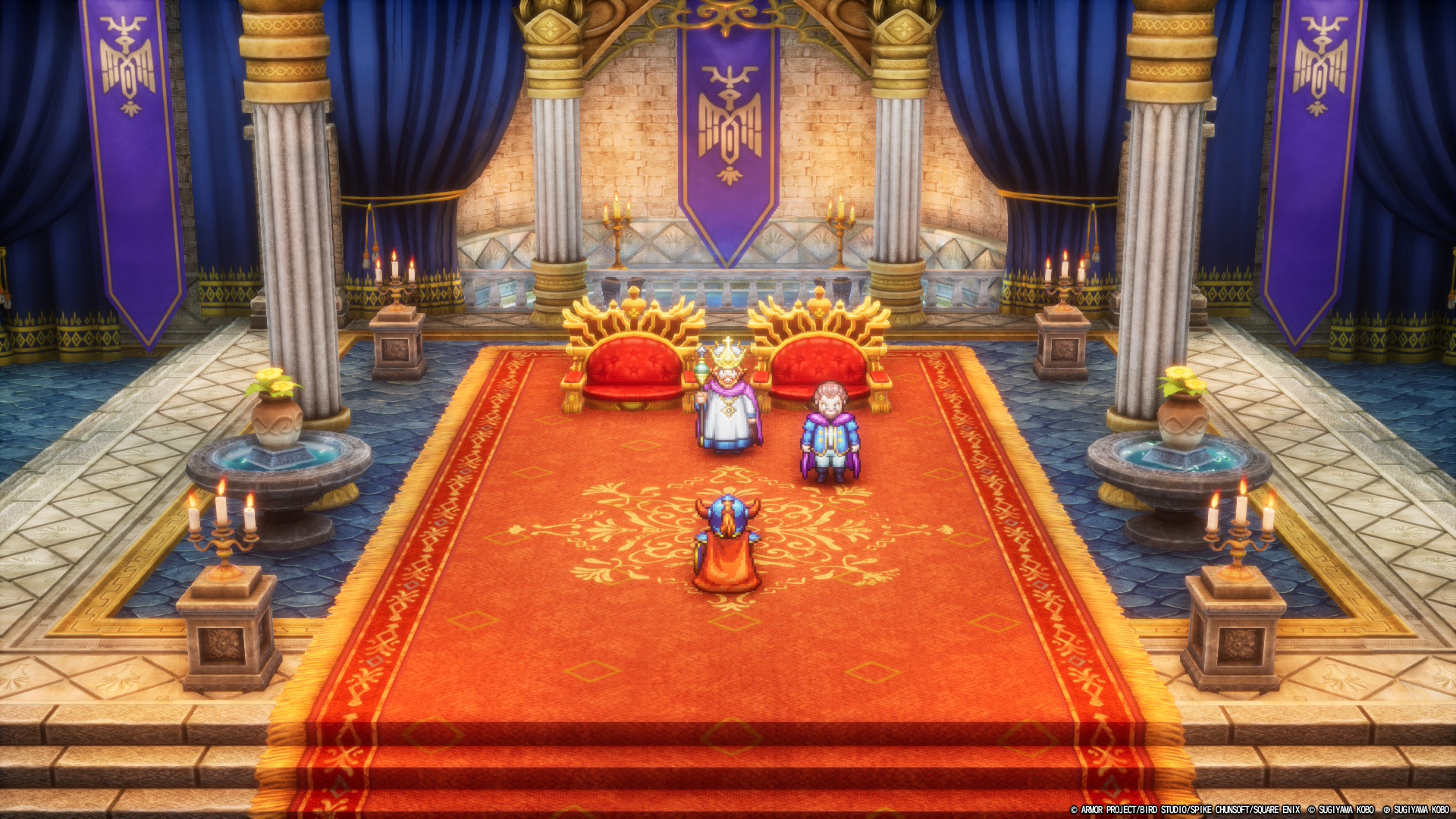 The Hero, the king, and his advisor in Dragon Quest I &amp;amp; II HD-2D Remake