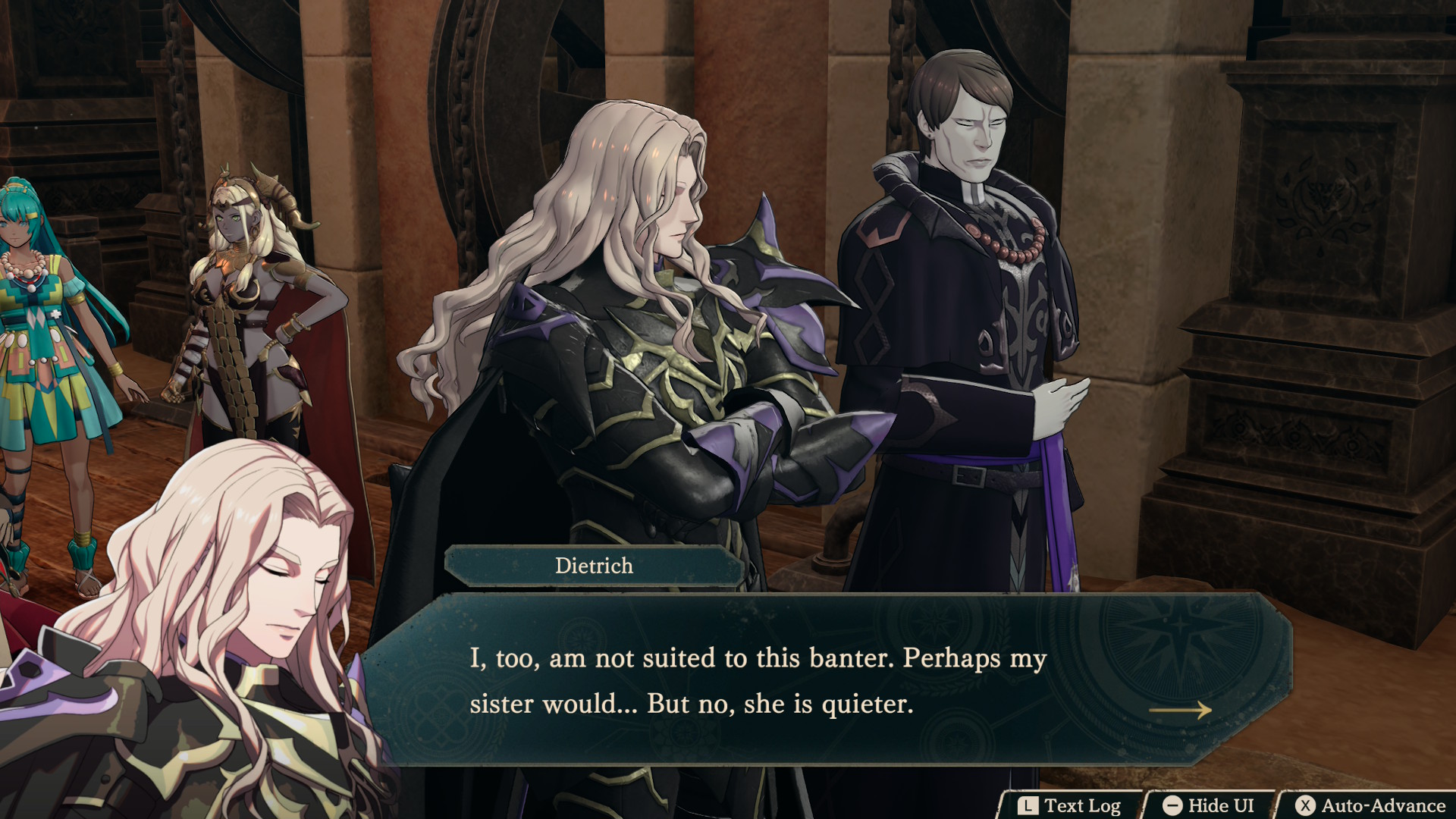 Dietrich and Fabio converse in Fire Emblem: Fortune's Weave