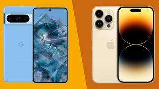 an image showing the Google Pixel 8 Pro vs iPhone 14 Pro