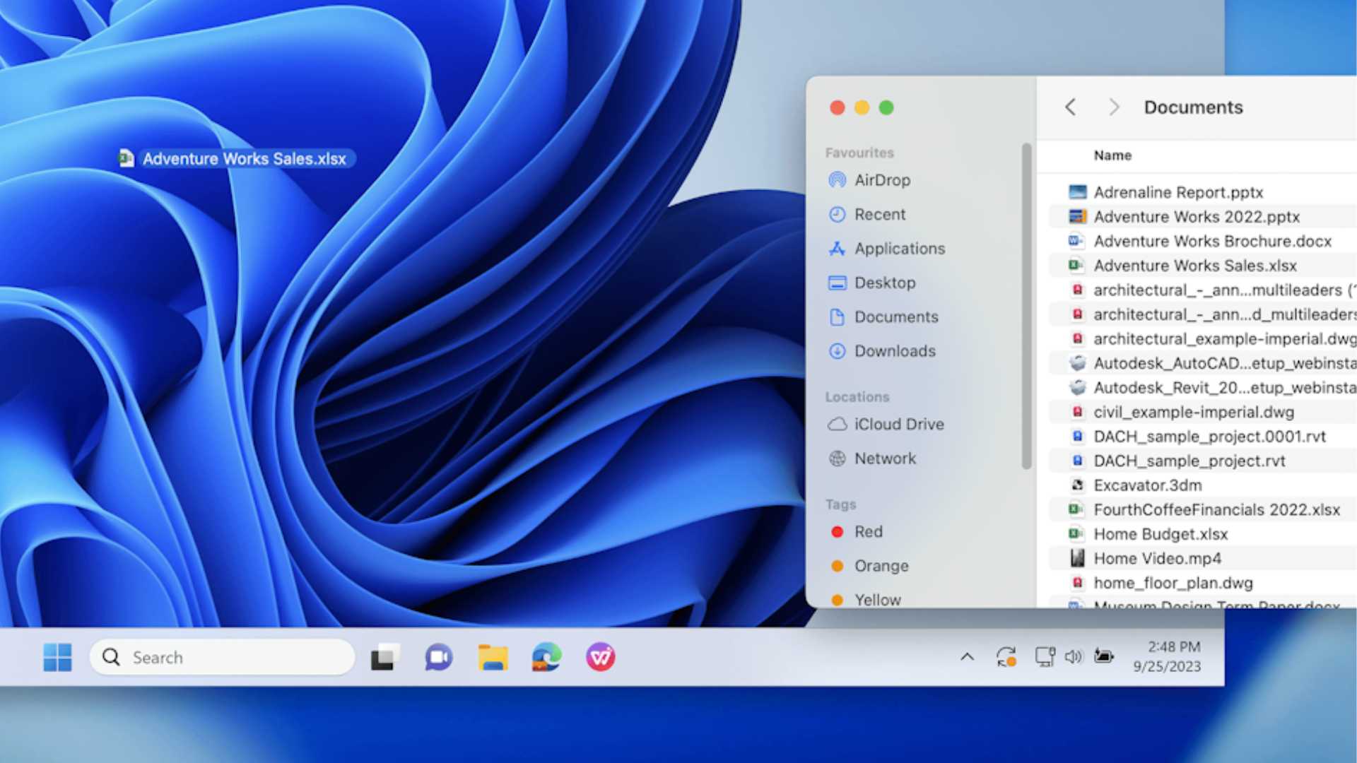 Parallels Desktop in action - opening documents