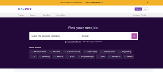 Website screenshot of Monster (September, 2026)