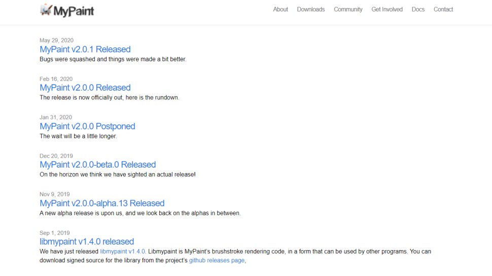 Website screenshot for MyPaint