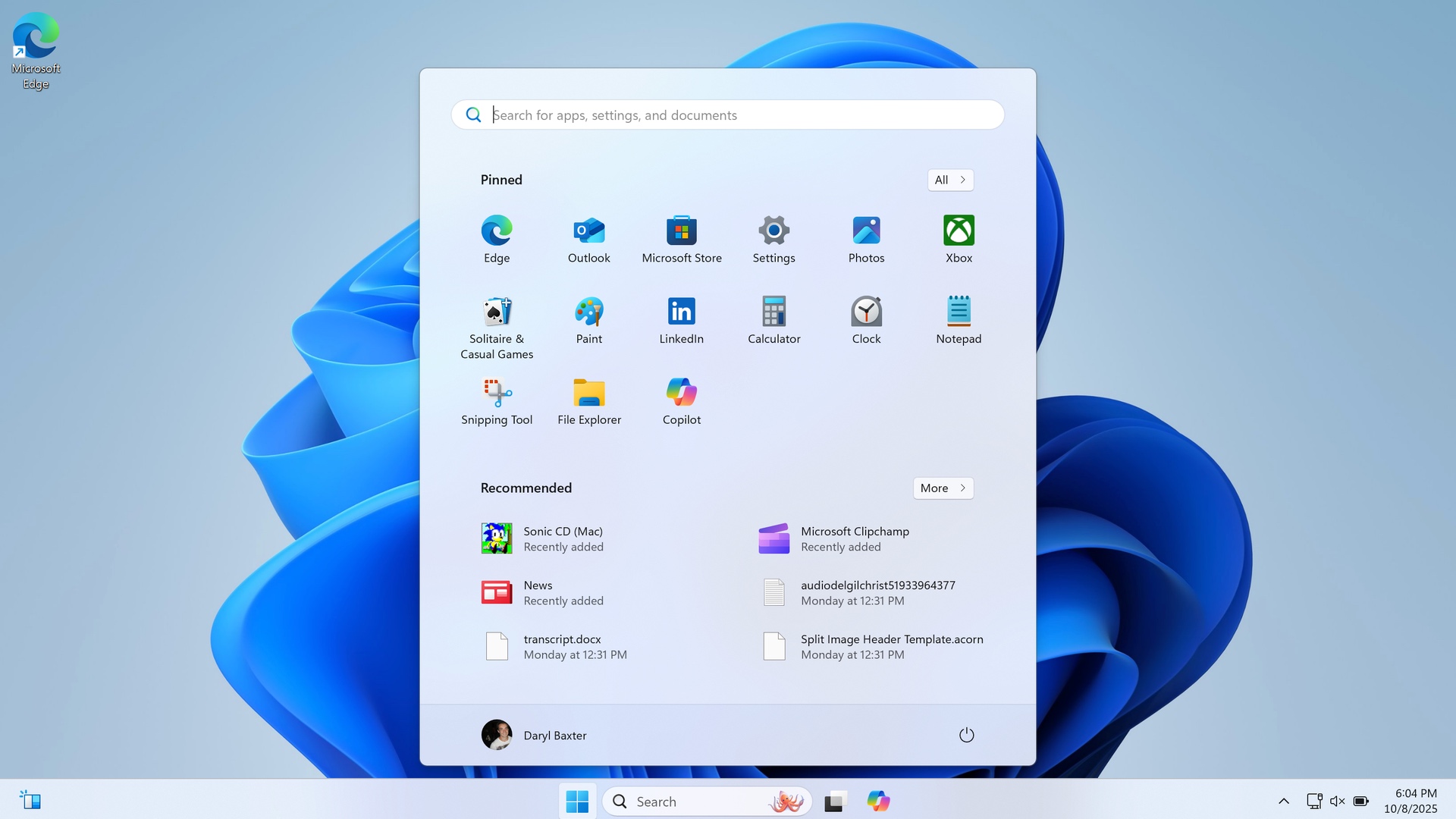 Screenshot showing Windows 11's Start menu