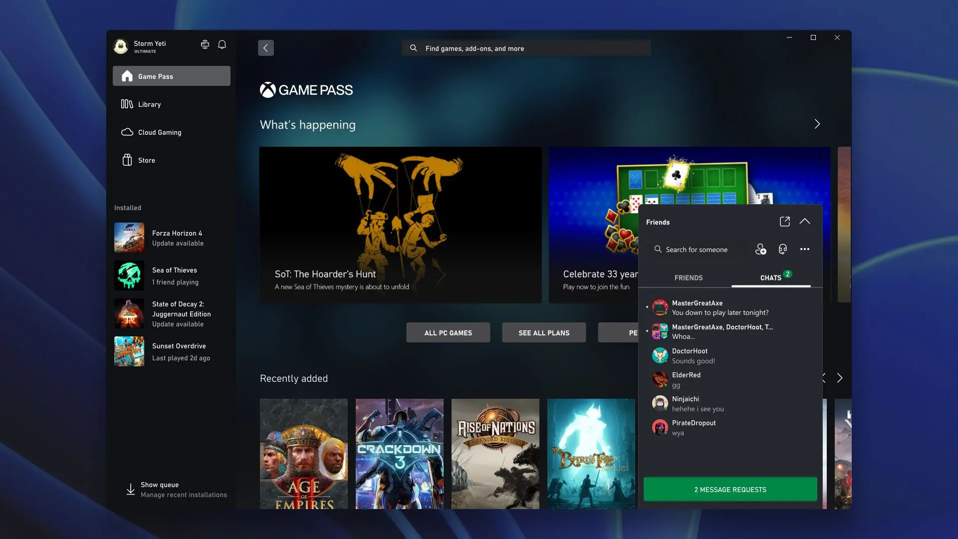 Xbox App for Windows Social