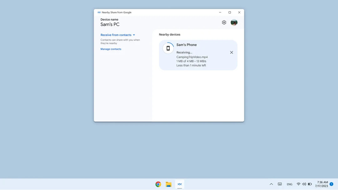 Windows 11 Nearby Share