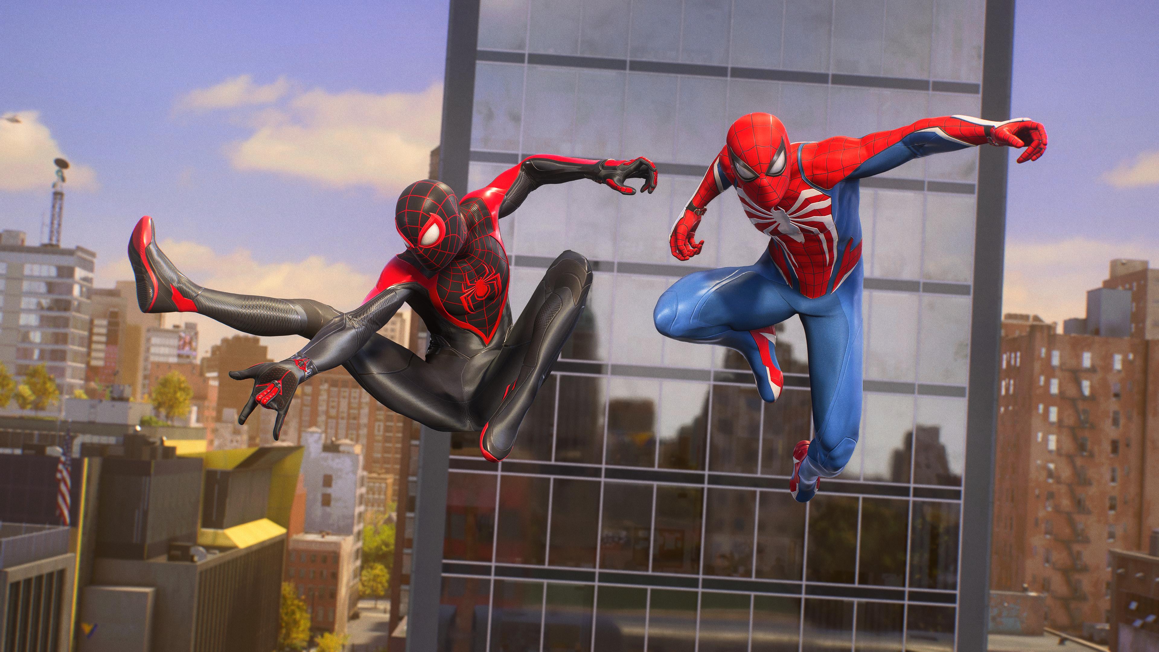 Miles and Peter swing around the city