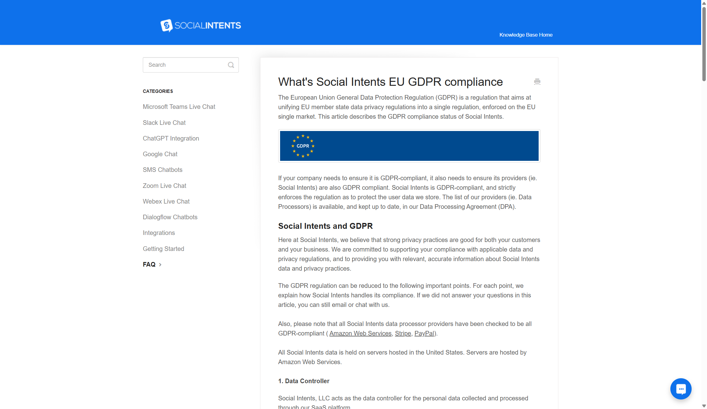 Social Intents security policy