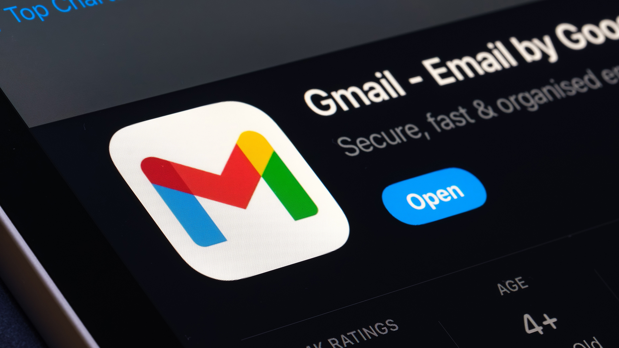 Gmail app listing
