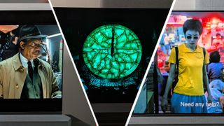 Stills from the movies Seven, Dark City and Chungking Express all shown on a TV