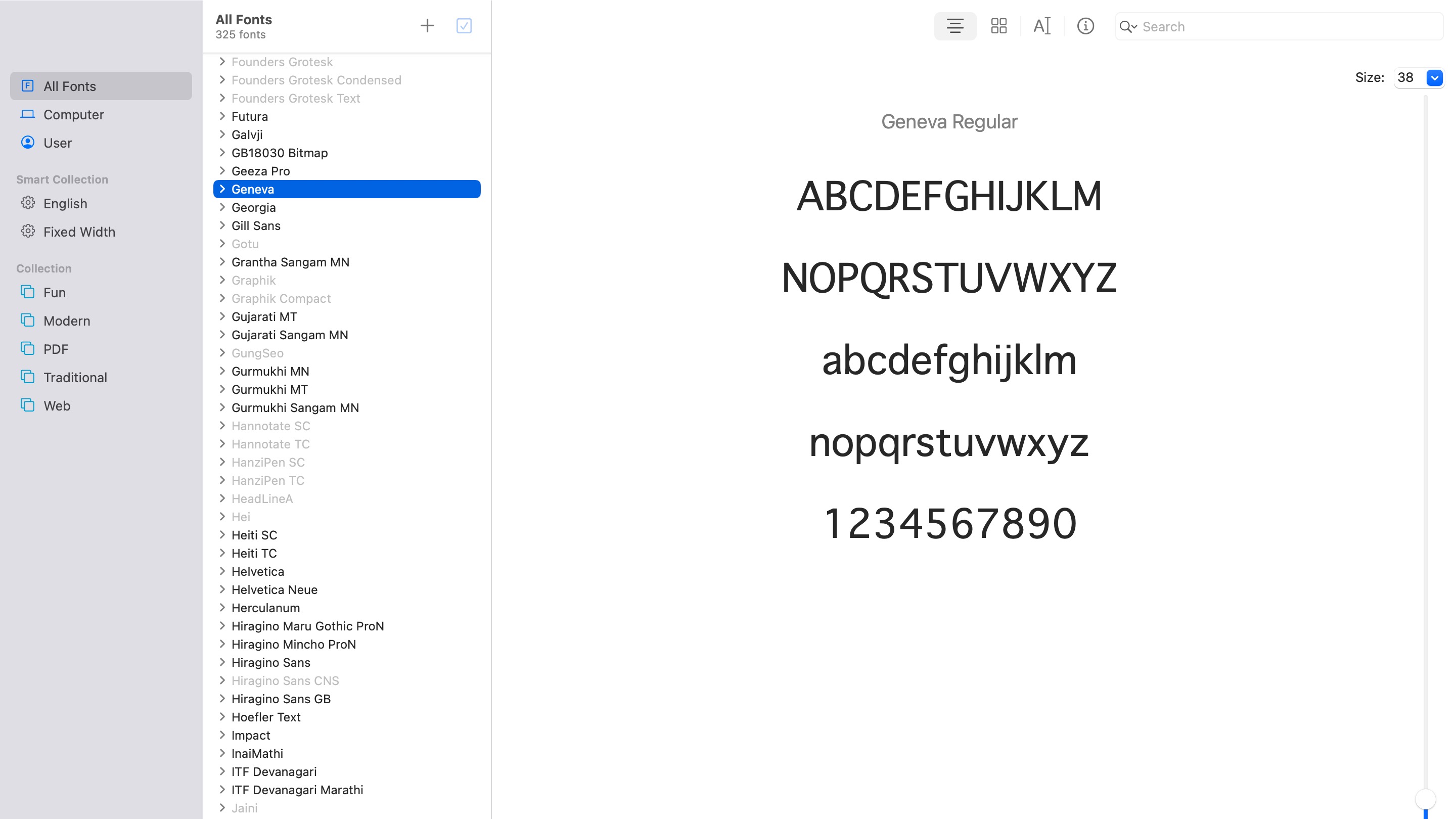 Font Book on Mac