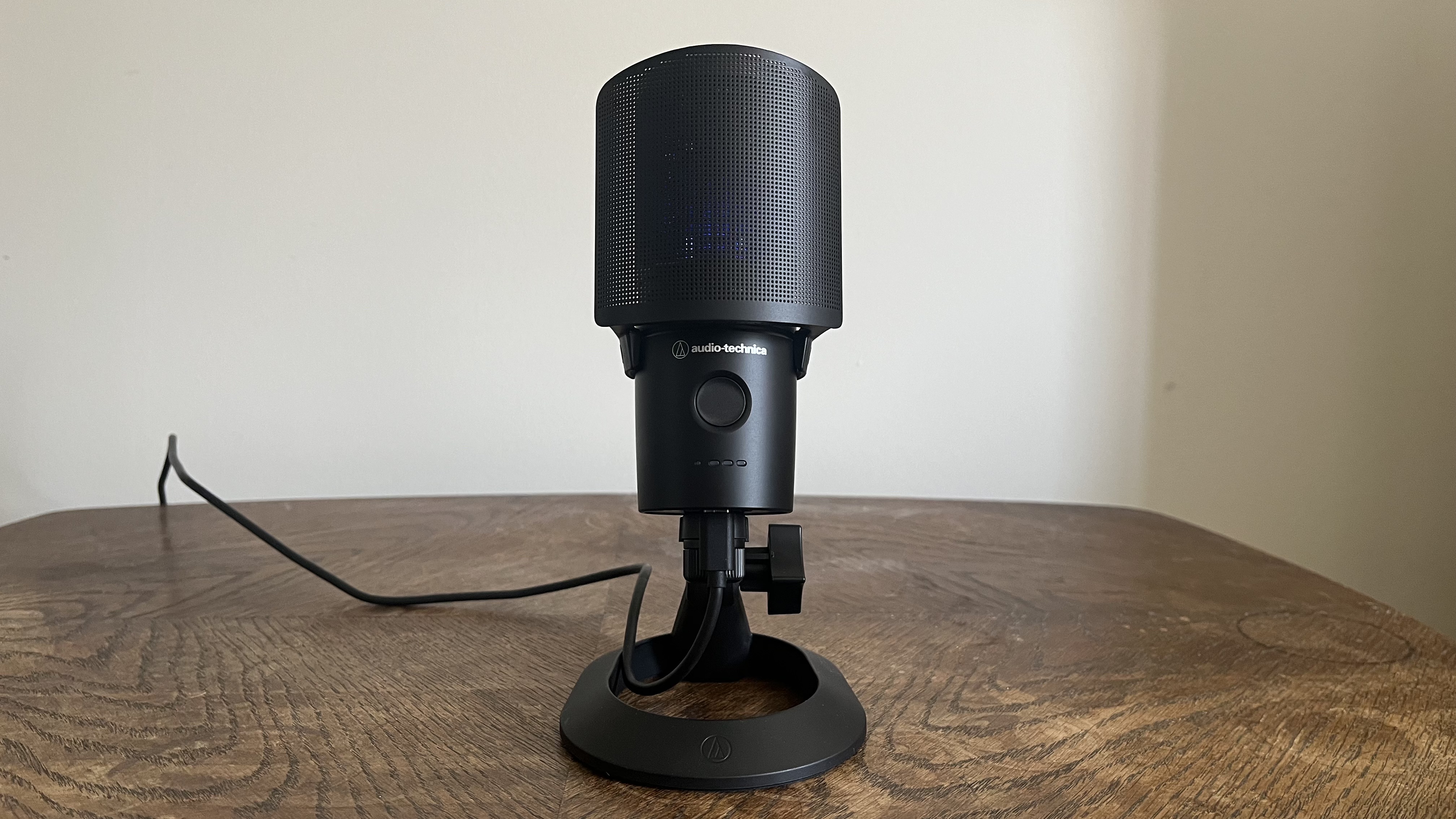 Audio Technica AT2020USB-XP on a small desk