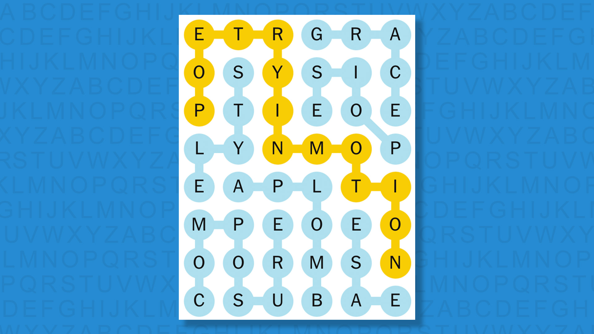 NYT Strands answers for game 823 on a blue background