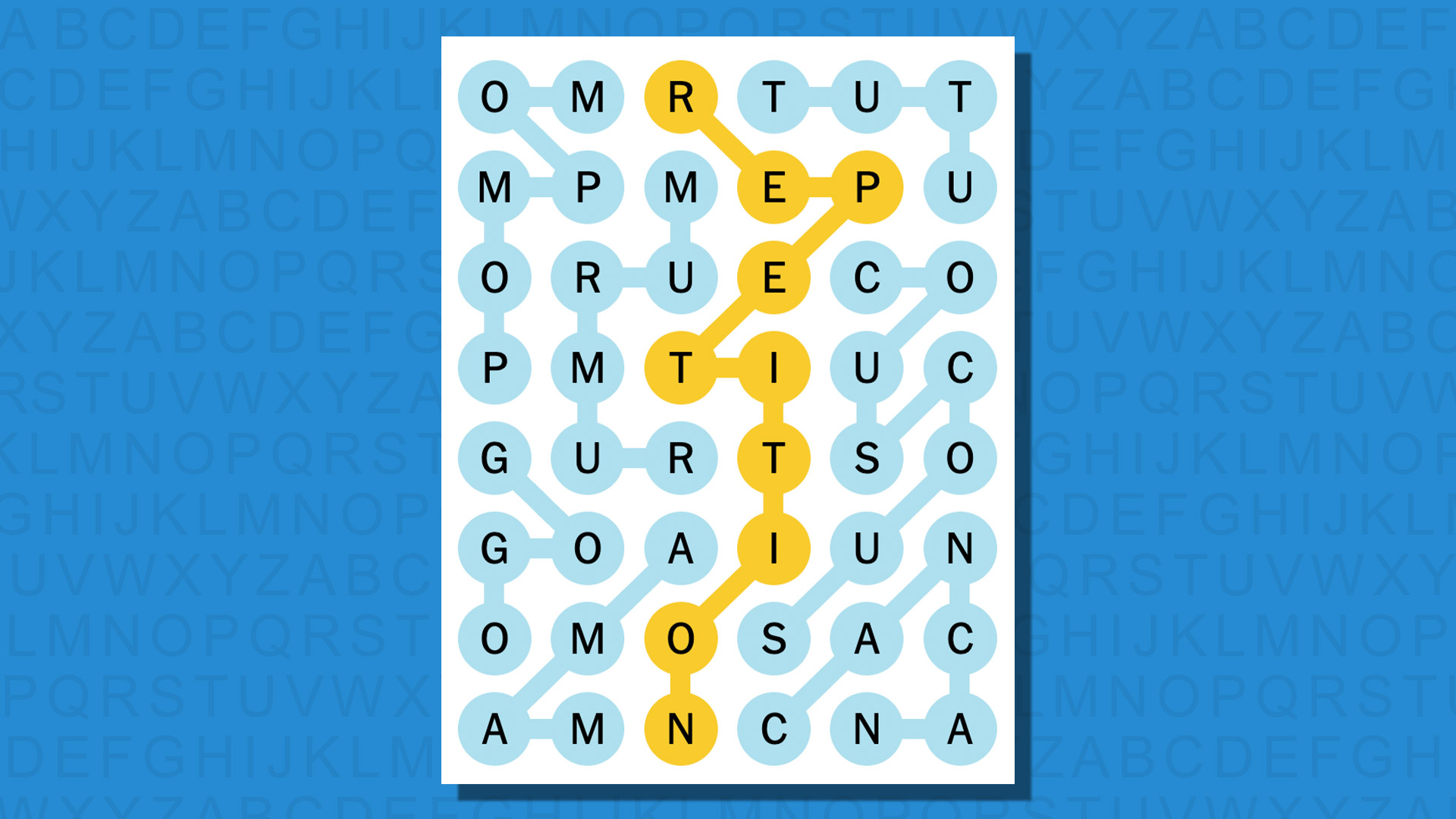 NYT Strands answers for game #40 on a blue background