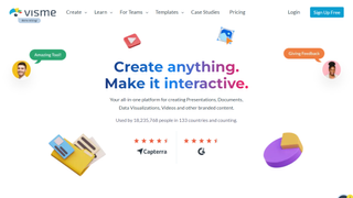 Visme design app and video maker in use