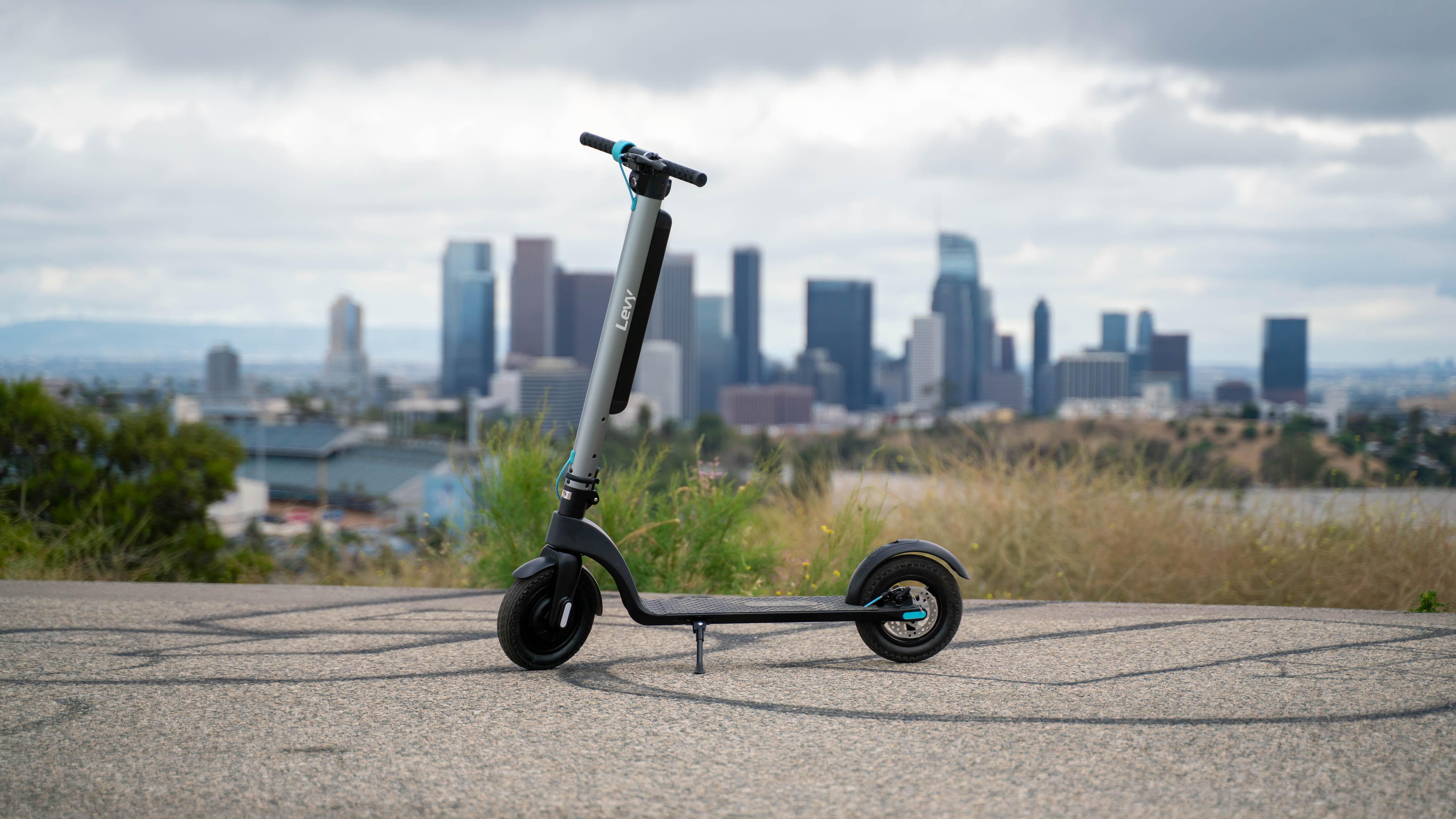 Levy Plus at an overlook in Los Angeles
