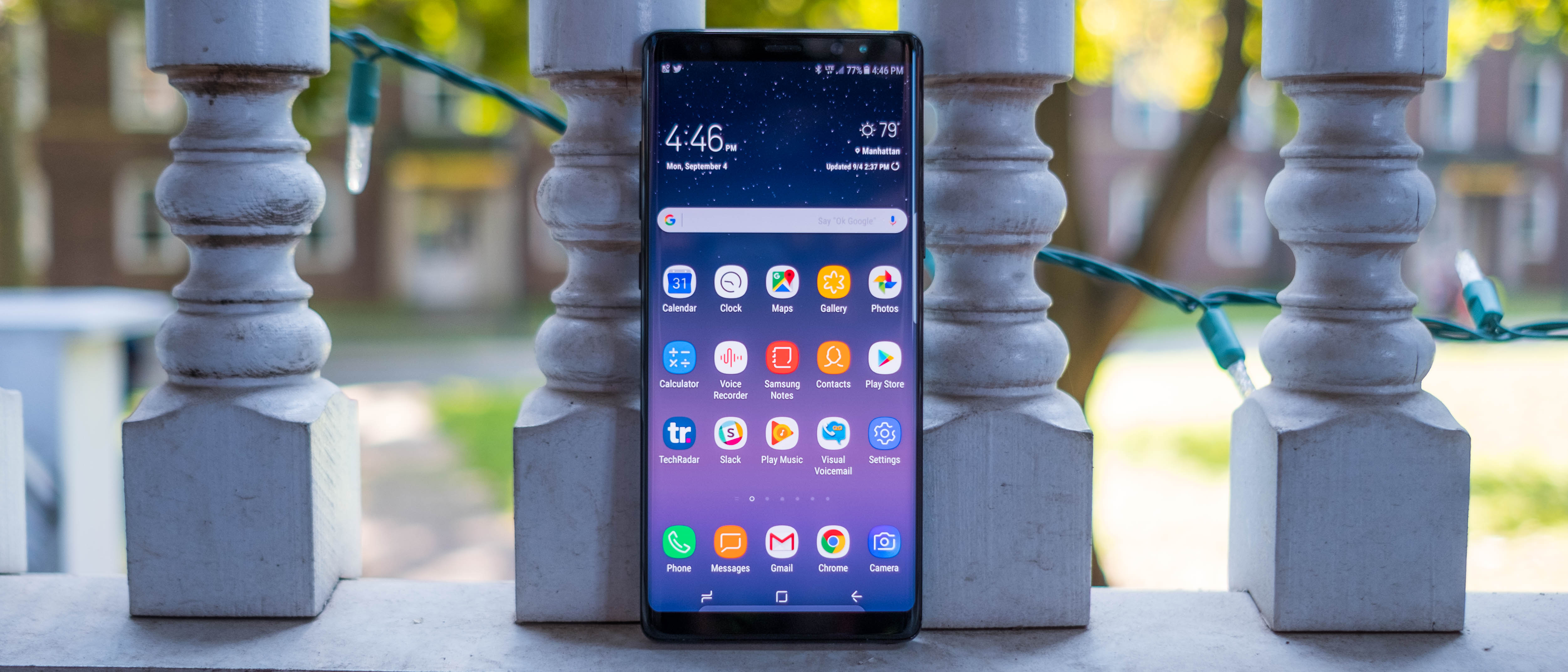 The Note 8's screen is slightly smaller than the Note 9's