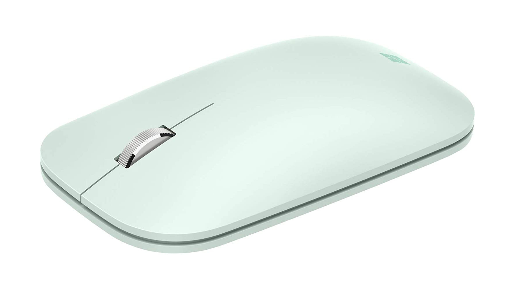 best mouse Microsoft Modern Mobile Mouse in mint at an angle on a white background