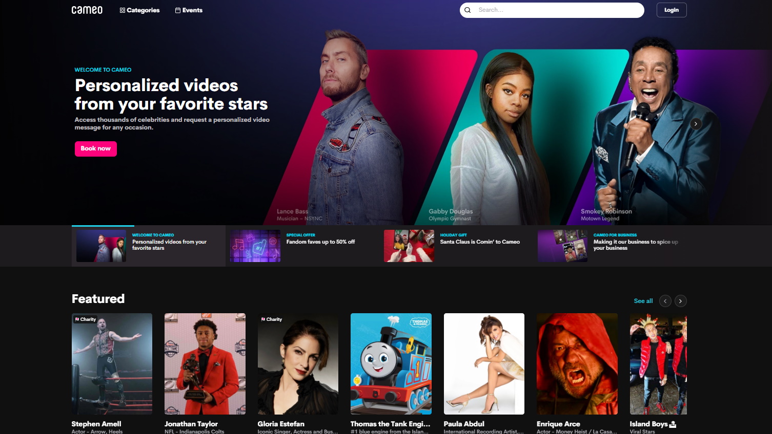 Cameo landing page