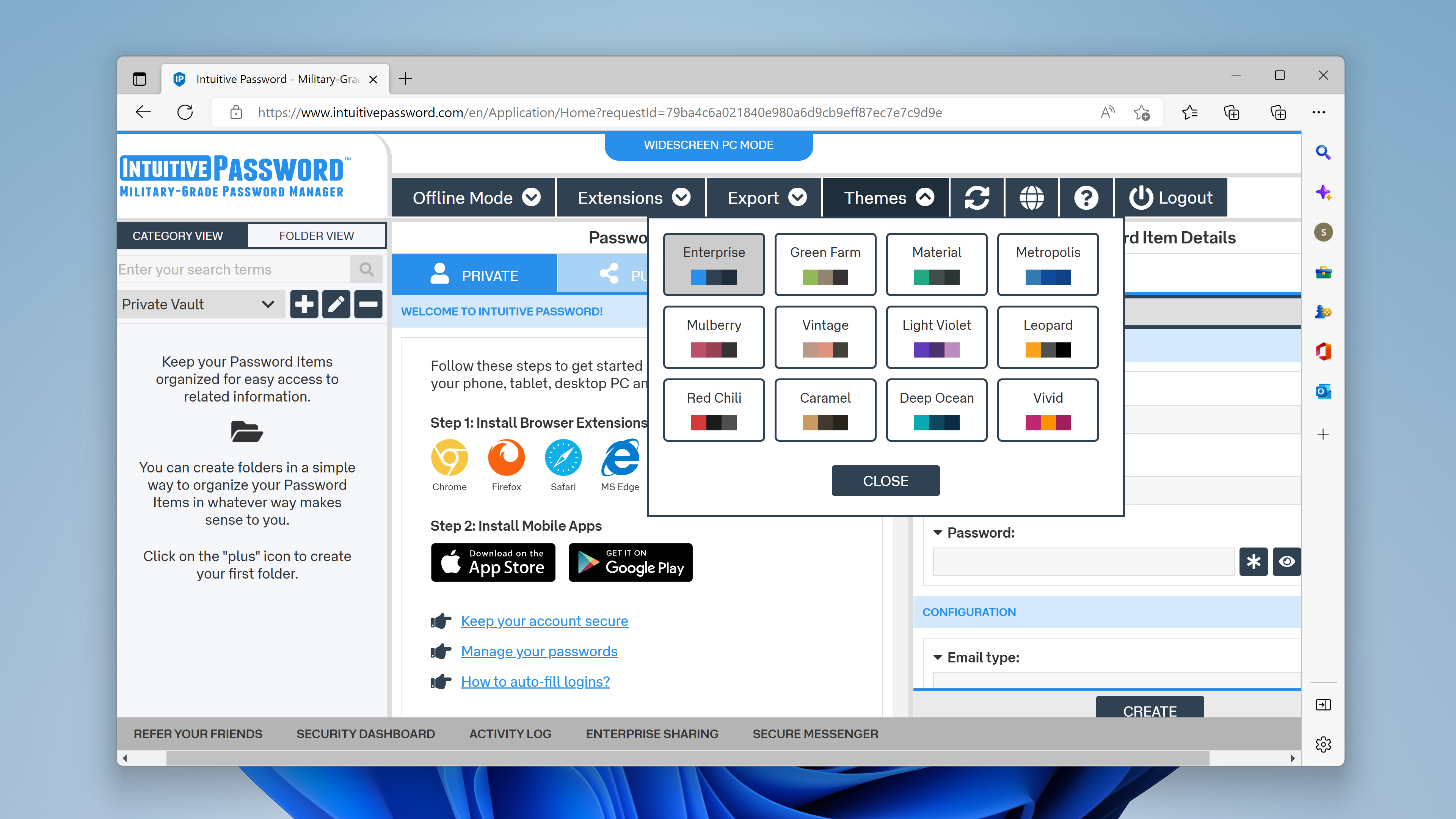Intuitive Password private vault